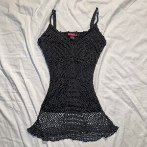 Y2K crochet knit tank top